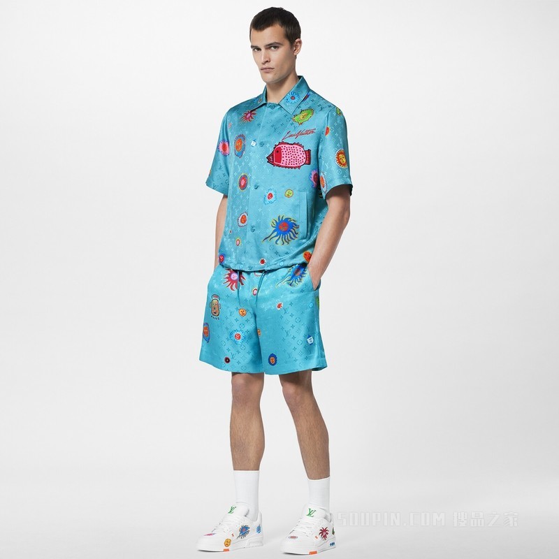 LV x YK MONOGRAM 面孔图案短袖衬衫