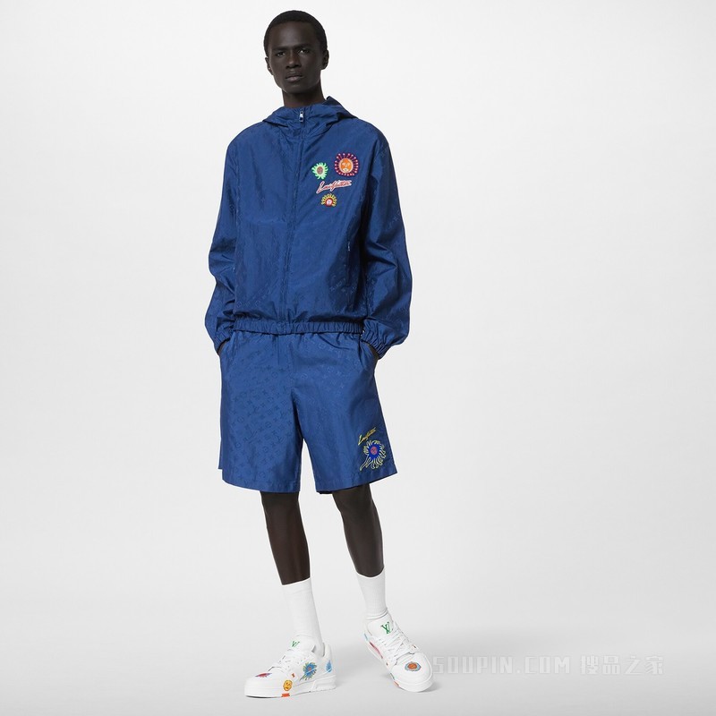 LV x YK MONOGRAM 面孔图案沙滩短裤