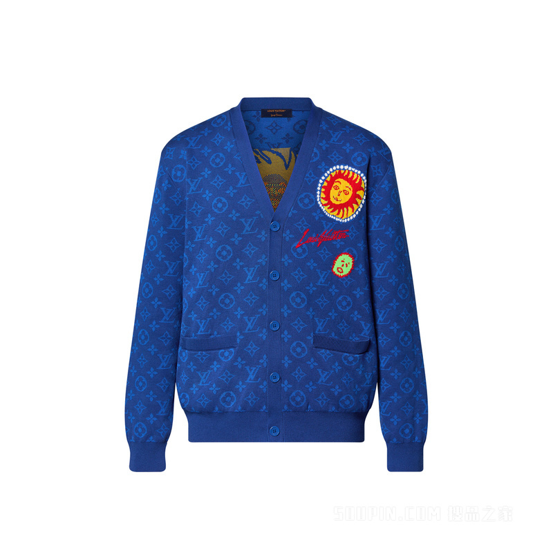 LV x YK MONOGRAM 面孔图案针织开衫