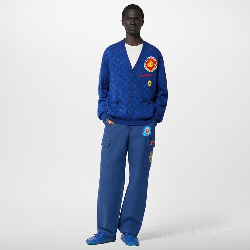 LV x YK MONOGRAM 面孔图案针织开衫