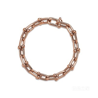 Tiffany HardWear 系列 18K 玫瑰金链环手链，中号