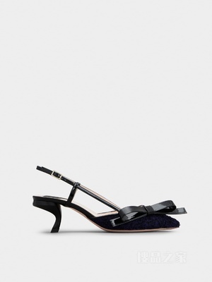 Virgule Bow Slingback Pumps in Fabric 彩色