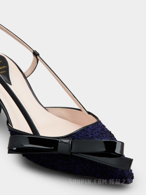Virgule Bow Slingback Pumps in Fabric 彩色