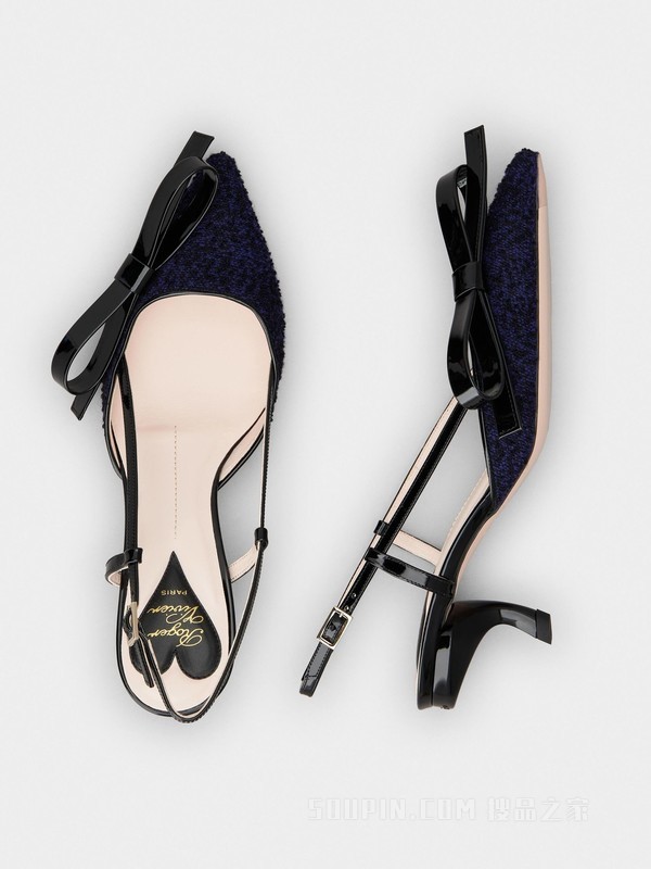 Virgule Bow Slingback Pumps in Fabric 彩色