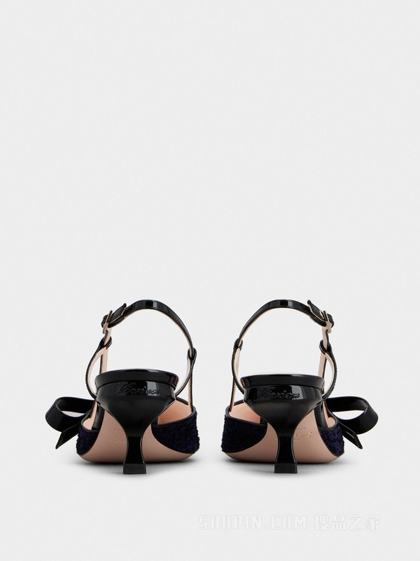 Virgule Bow Slingback Pumps in Fabric 彩色