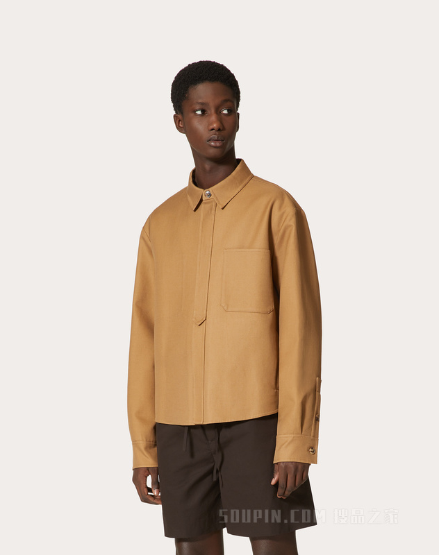 轻质棉衬衫式夹克