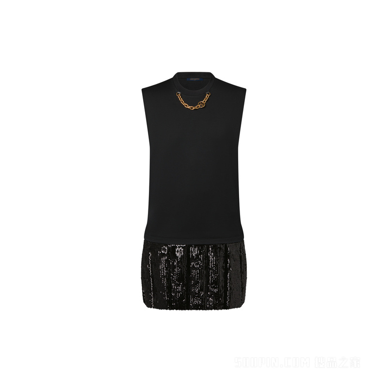 Sequin Panel T-Shirt Dress