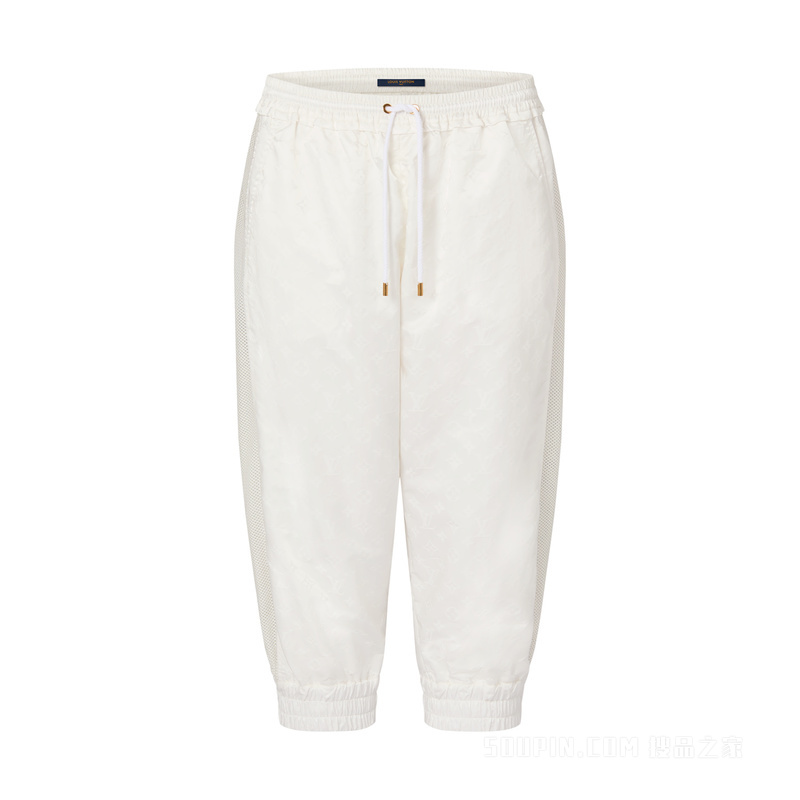 Shiny Monogram Cropped Jogging Pants
