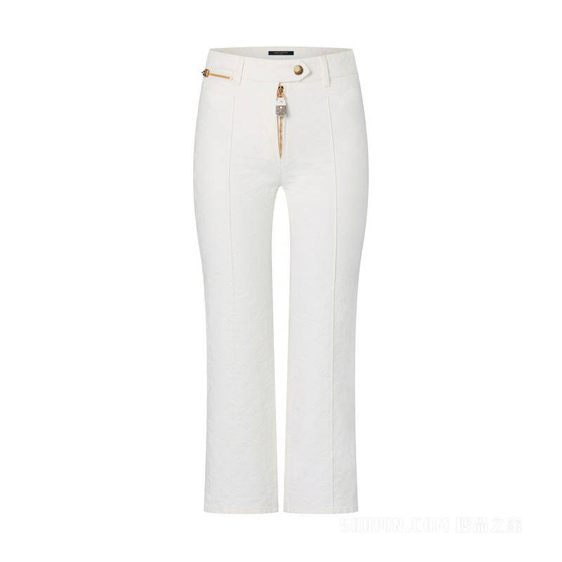Monogram Jacquard Cropped Jeans