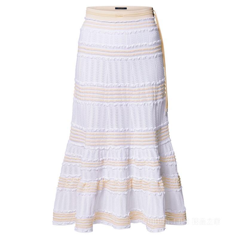 Ruffled Midi Flared Skirt