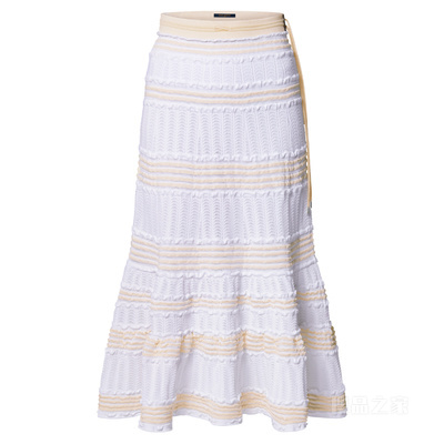 Ruffled Midi Flared Skirt