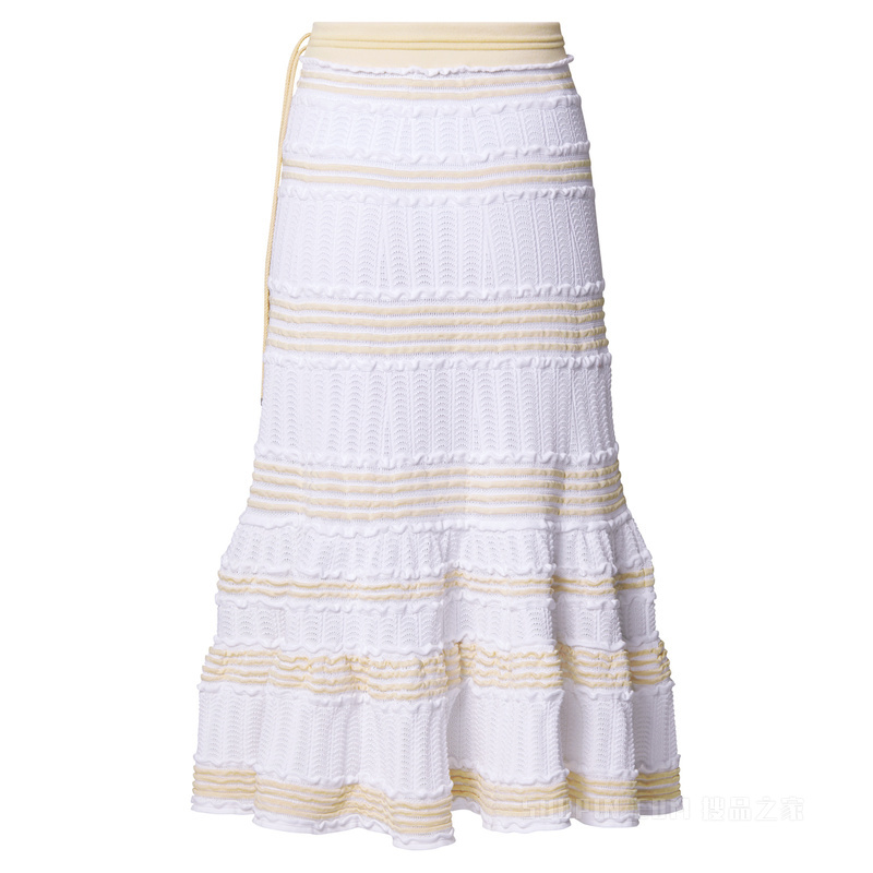 Ruffled Midi Flared Skirt