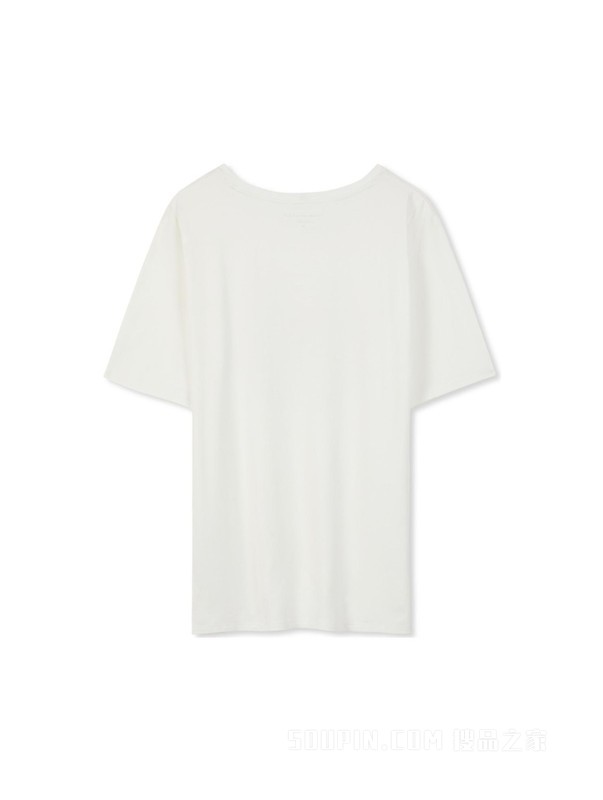 Adaptive23新款春夏女装时尚徽章印花合身短袖T恤76J4086