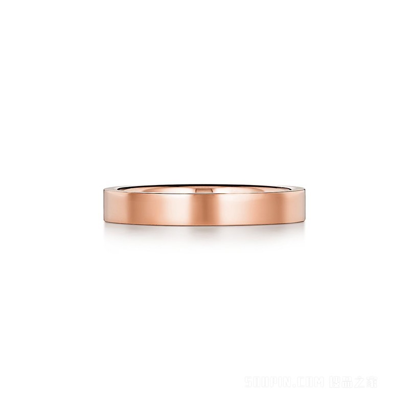 Tiffany & Co.® 系列 18K 玫瑰金戒指，宽 3 毫米。