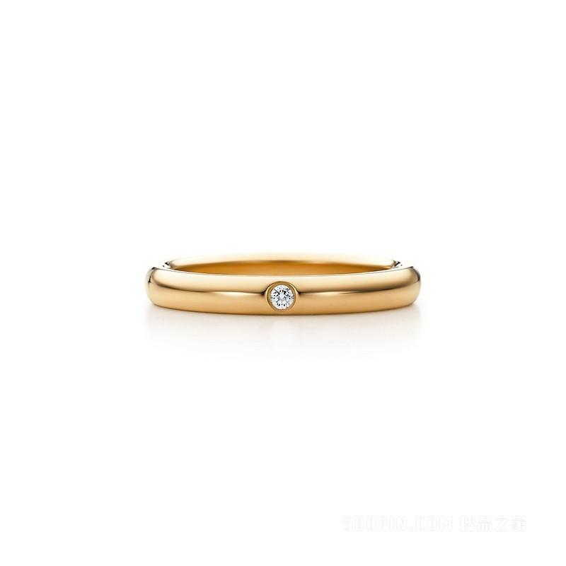Elsa Peretti® 系列 18K 黄金镶钻戒指。