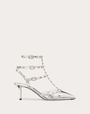 ROCKSTUD 镜面效果环绕式踝带铆钉高跟鞋（鞋跟高6.5厘米）