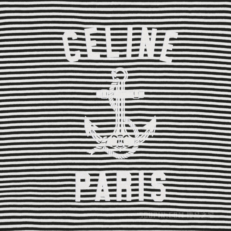 CELINE ANCHOR条纹平纹针织70年代风格T恤 23735
