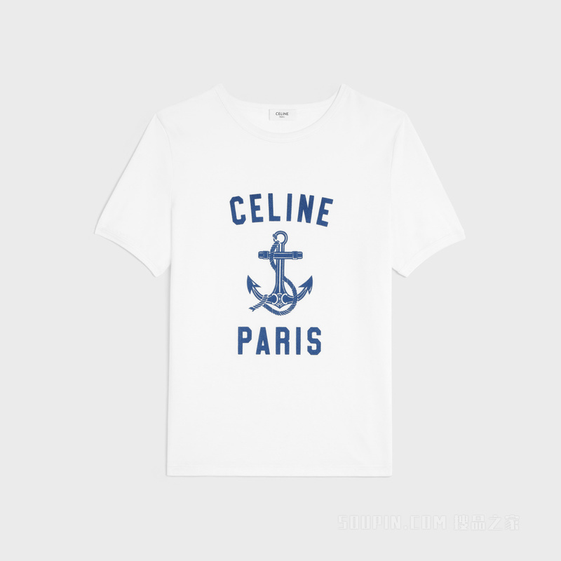 CELINE ANCHOR条纹平纹针织70年代风格T恤 23726