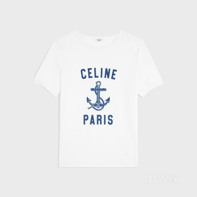 CELINE ANCHOR条纹平纹针织70年代风格T恤 23726