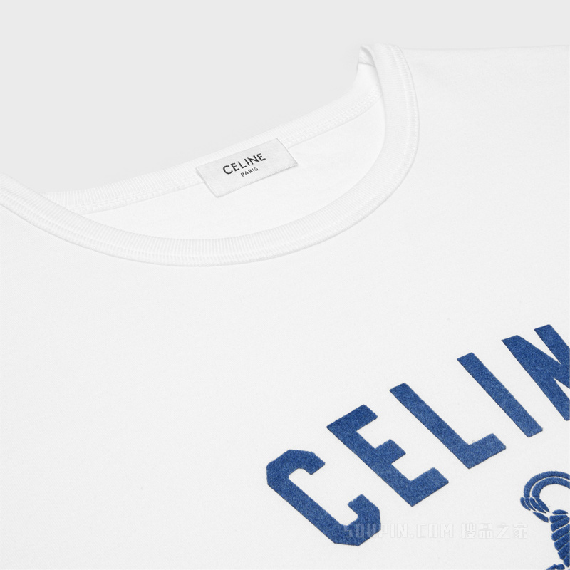CELINE ANCHOR条纹平纹针织70年代风格T恤 23726