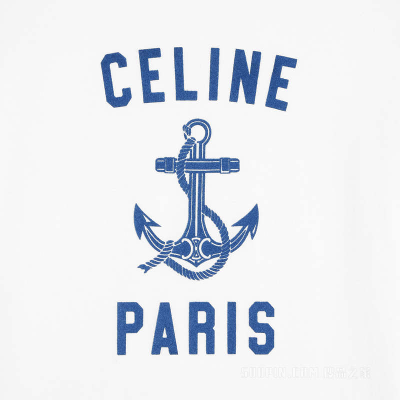 CELINE ANCHOR条纹平纹针织70年代风格T恤 23726