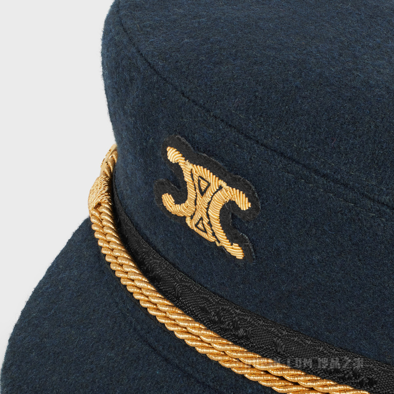 帽子・その他 CELINE | WOOL SAILOR CAP WITH TRIOMPHE PATCH 2AUS1327V.07DN org.jpg