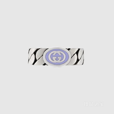 互扣式双G珐琅戒指 925银