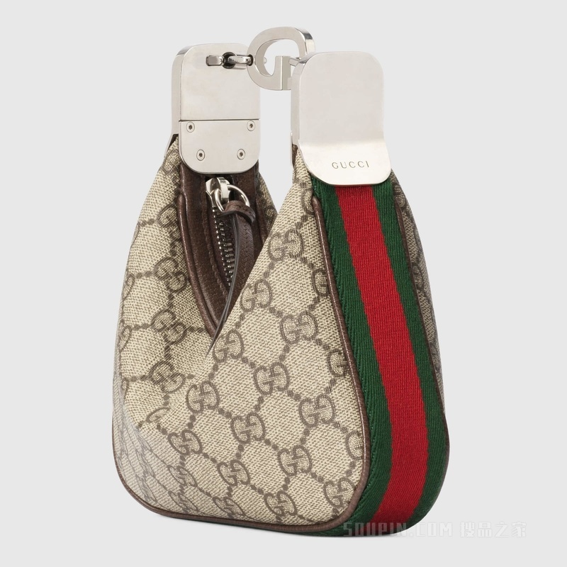 Gucci Attache系列迷你手袋 米色和乌木色Supreme帆布