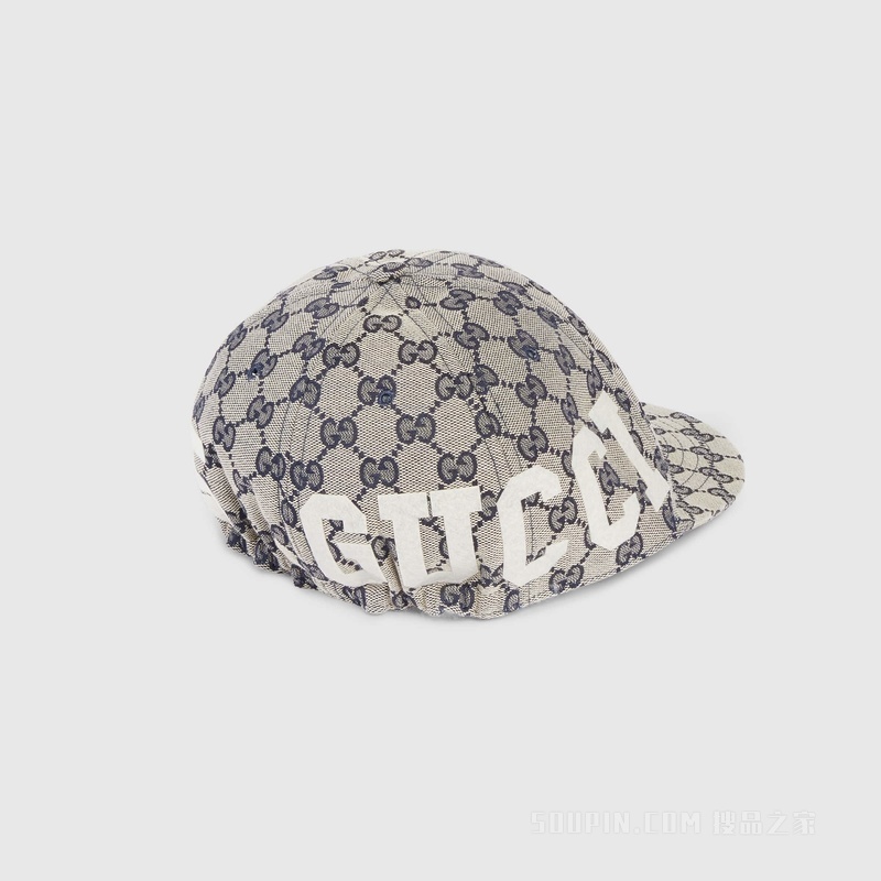 GG棉质帆布棒球帽 米色和蓝色