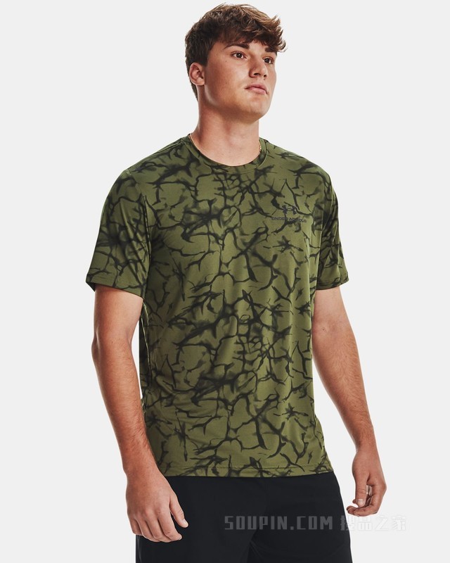 男士UA RUSH印花短袖T恤