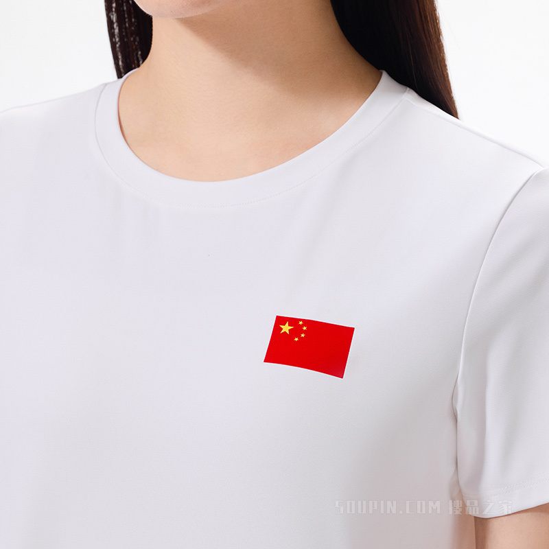 【安踏冠军全天候系列】安踏北京2022年冬奥会国旗款冰肤科技女子短袖针织T恤衫