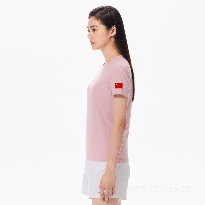 【安踏冠军全天候系列】安踏北京2022年冬奥会国旗款抗紫外线女子短袖针织T恤衫