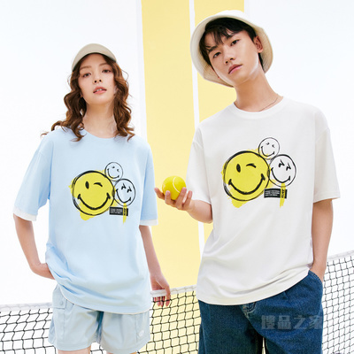 SmileyWorld x 安踏跨界联名系列男女同款短袖针织T恤衫