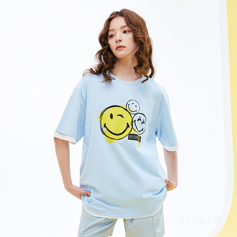 SmileyWorld x 安踏跨界联名系列男女同款短袖针织T恤衫