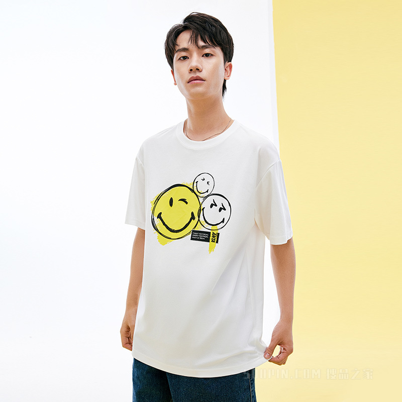 SmileyWorld x 安踏跨界联名系列男女同款短袖针织T恤衫