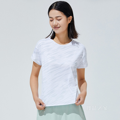 安踏跑步系列吸湿速干科技女子针织短袖T恤衫