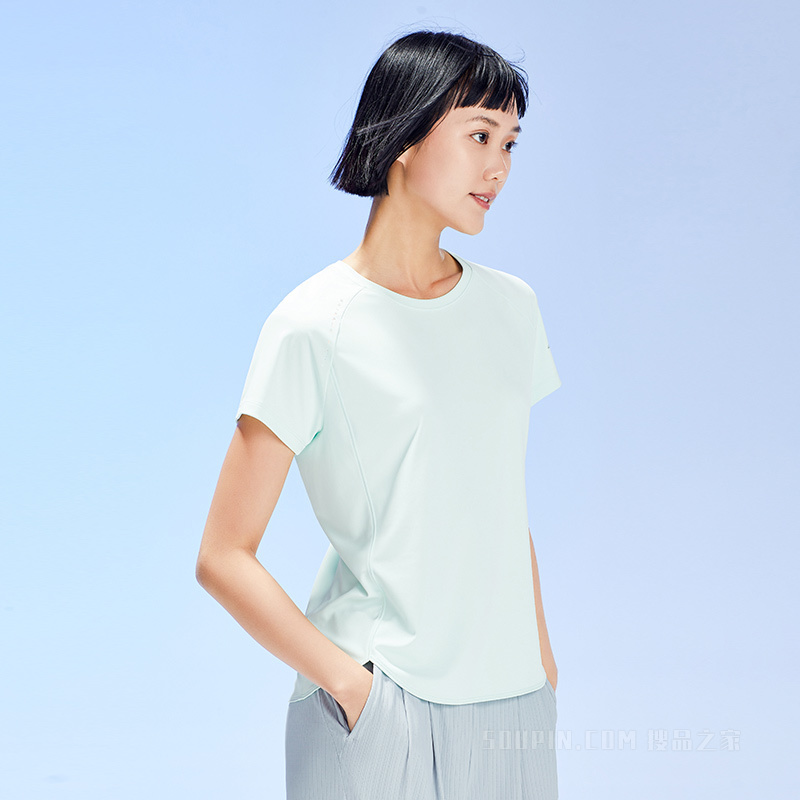 安踏跑步系列女子防晒短袖针织T恤衫