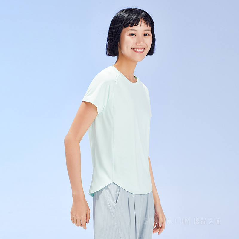 安踏跑步系列女子防晒短袖针织T恤衫
