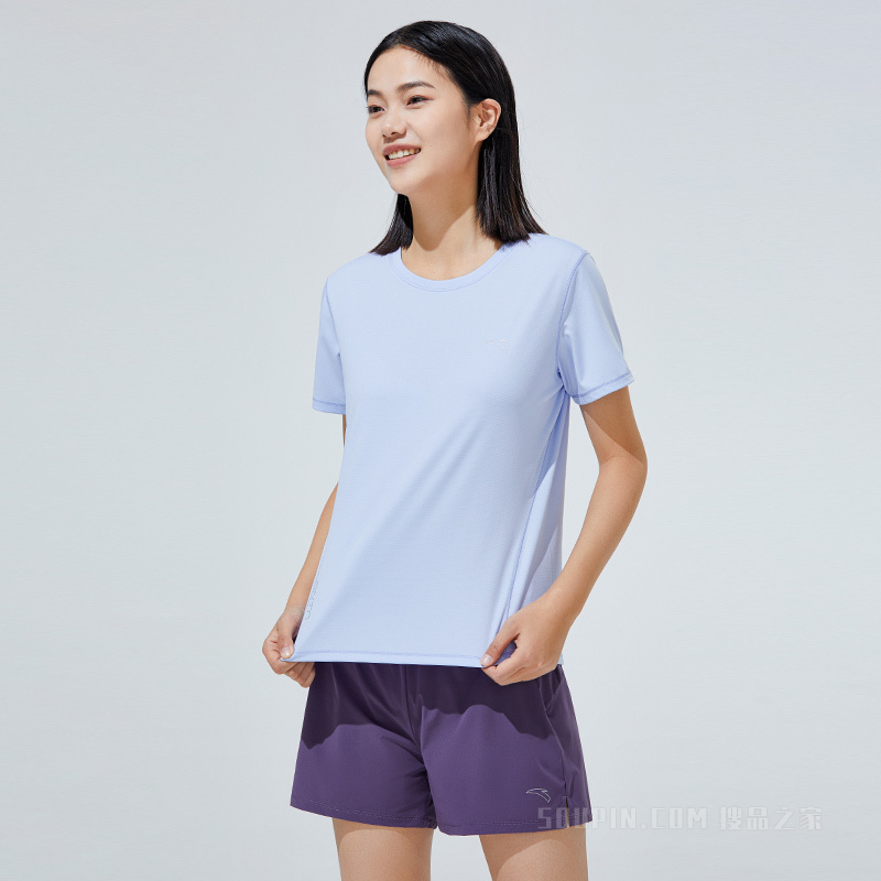 安踏跑步系列女短袖套装