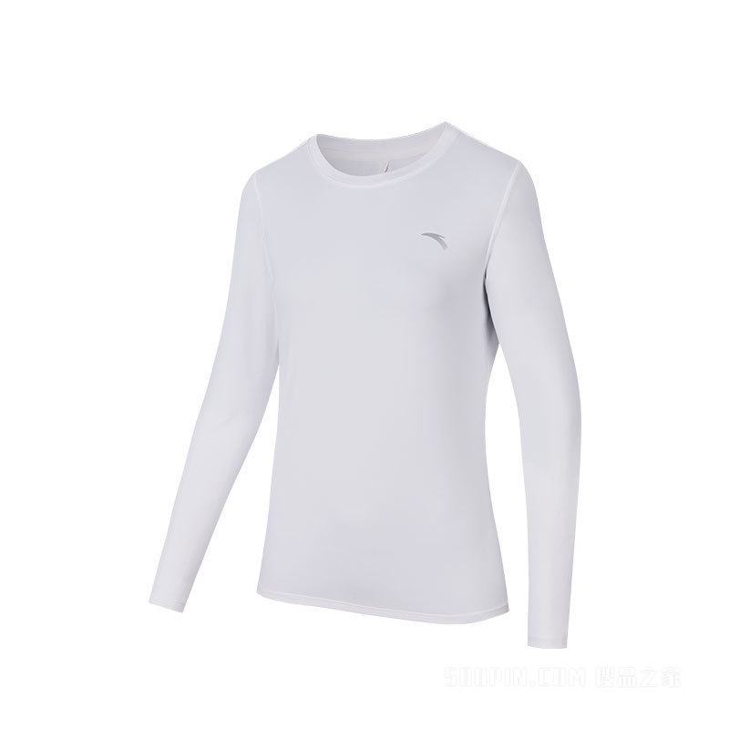 安踏线雕黑科技女子专业运动速干长袖针织T恤衫
