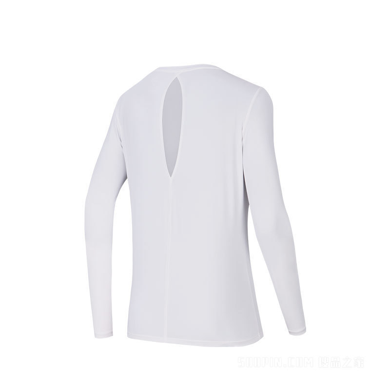 安踏线雕黑科技女子专业运动速干长袖针织T恤衫