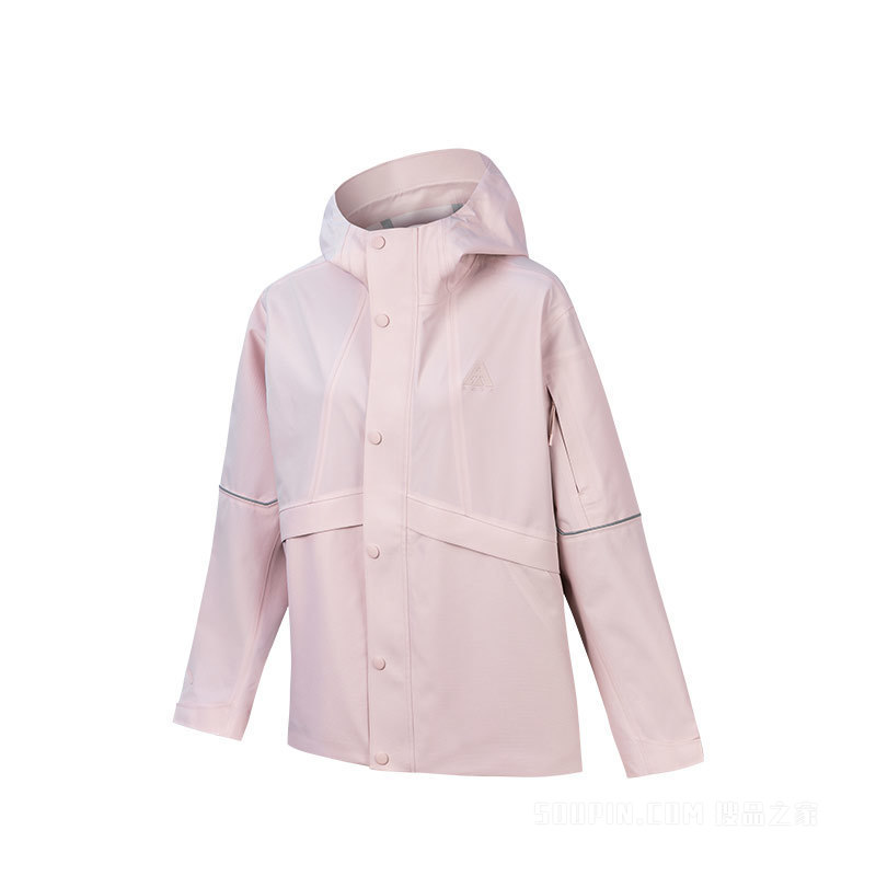 安踏综训系列防暴雨科技女户外登山连帽硬壳冲锋衣