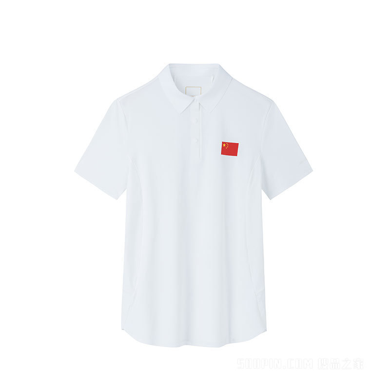 【安踏冠军全天候系列】安踏北京2022年冬奥会国旗款冰肤科技女子短袖POLO衫