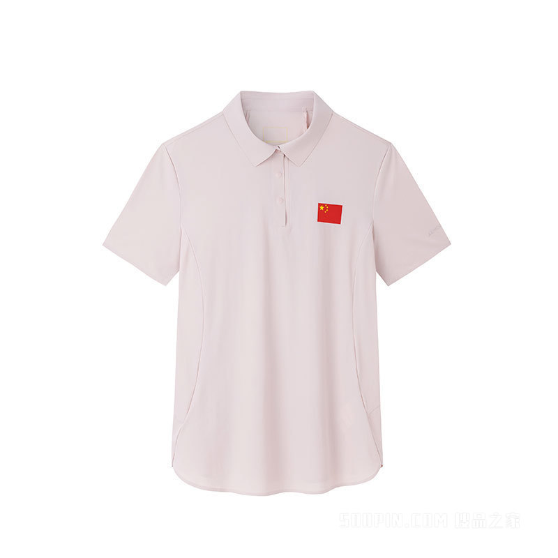 【安踏冠军全天候系列】安踏北京2022年冬奥会国旗款冰肤科技女子短袖POLO衫