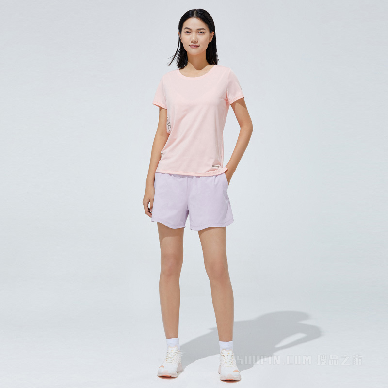 安踏综训系列吸湿速干科技女子短袖针织T恤衫
