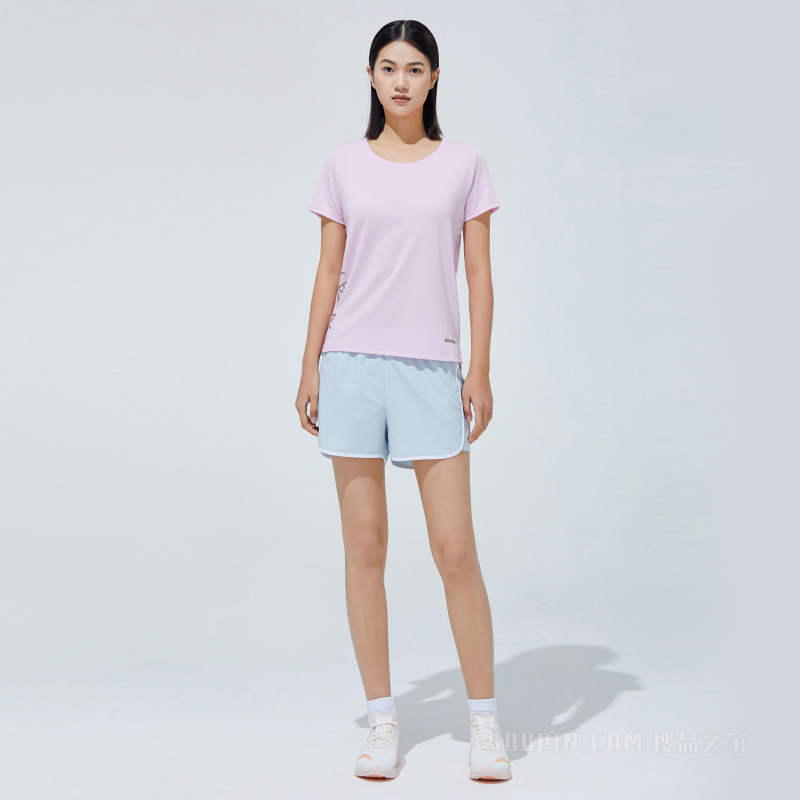 安踏综训系列吸湿速干科技女子短袖针织T恤衫