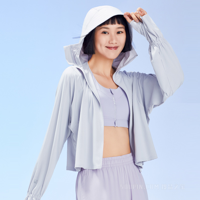 安踏防晒系列绝绝紫2代UPF100+ 女子冰丝花瓣袖防晒服