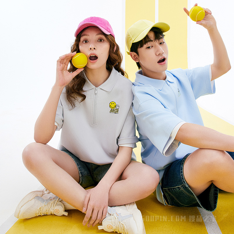 SmileyWorld x 安踏跨界联名系列男女同款短袖POLO衫