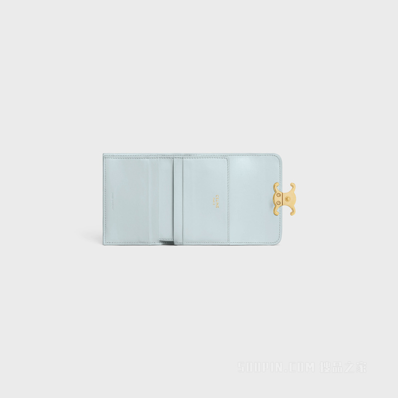 TRIOMPHE亮泽牛皮革短款钱包 27385