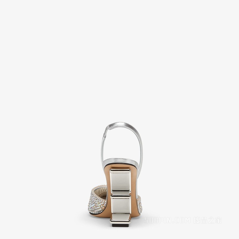 FENDI First FENDI by Marc Jacobs银色水钻高跟露跟鞋